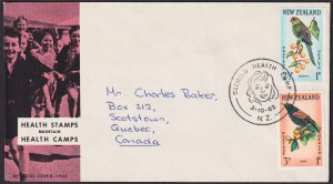 New Zealand - 1962 - Scott #B63-B64 - FDC addressed to Canada - Birds - cancel