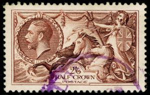 SG450, 2s 6d chocolate-brown, good USED. Cat £40. VIOLET POSTMARK