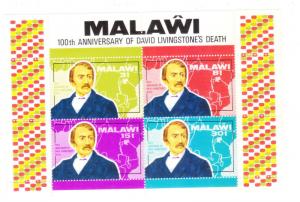 Malawi 1973 Livingstone medical missionary explorer Map of West Africa S/S MNH 