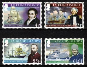 FALKLAND ISLANDS 2008 Polar Explorers & Ships; Scott 945-48, SG 1088-91; MNH