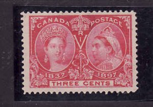 Canada-Sc#53-Unused 3c bright rose-QV Diamond Jubilee-og-hinge -1897-Cdn197-