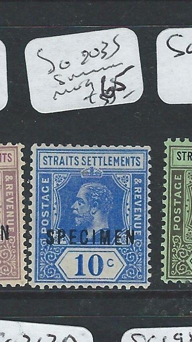 MALAYA STRAITS SETTLEMENTS  (P0210B) KGV  10C  SG 203S   SPECIMEN  MOG