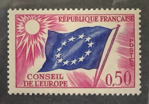 France, Conseil de L'Europe 1963 Scott 109 MNH - 50c, Flag