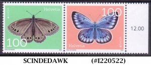 SWITZERLAND - 2021 EUROPA / BUTTERFLIES - 2V - SE-TENANT MINT NH