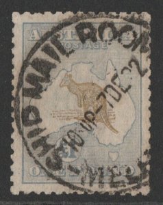 AUSTRALIA 1915 Kangaroo £1 Olive-brown & pale blue 3rd wmk. ACSC 52E cat $4500.