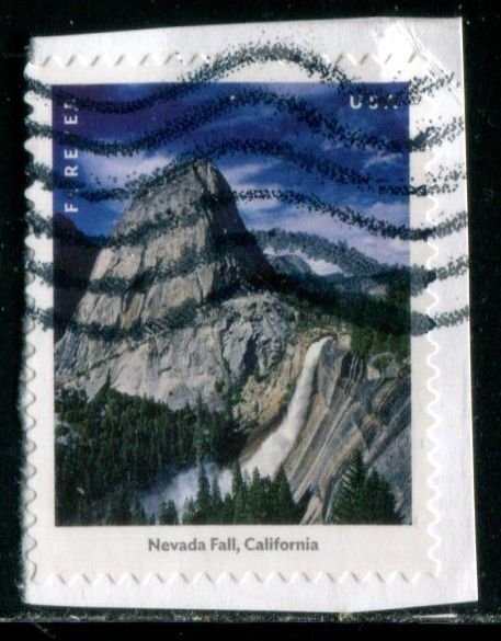 5800b US (63c) Waterfalls - Nevada Falls SA, used on paper