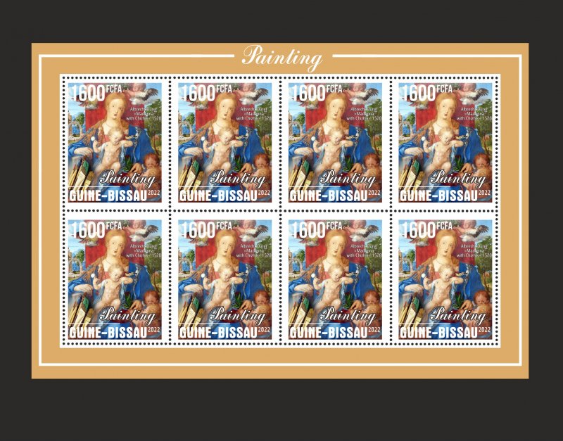 Stamps. Art, Painting Guinea - Bissau 2021 year , 6 sheet perforated