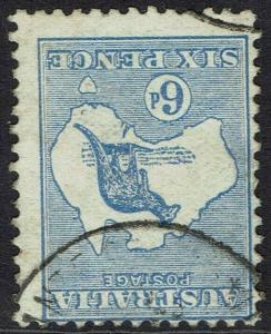 AUSTRALIA 1913 KANGAROO 6D 1ST WMK INVERTED USED 