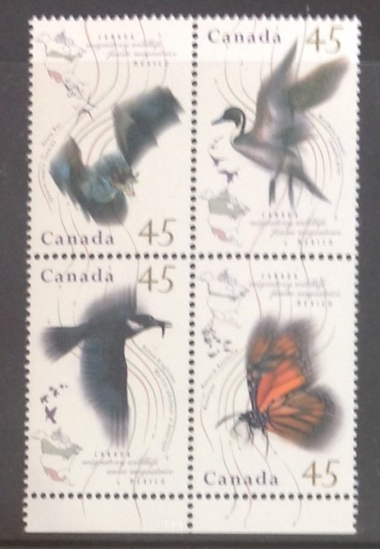 CANADA 1995 MIGRATORY WILDLIFE BLOCK SG1645a MNH