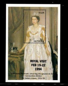 Guyana 1994 - Royal Visit OVPT - Souvenir Stamp Sheet - Scott#2794 - MNH