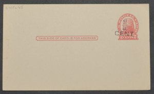 1920 US Sc. #UX33 (S45-25 Milwaukee surcharge)  mint postal card, good shape
