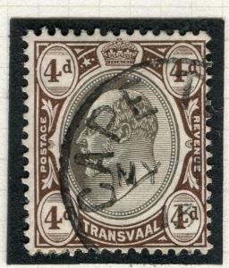 TRANSVAAL Interprovincial Period Ed VII CAPE TOWN Postmark on 4d.