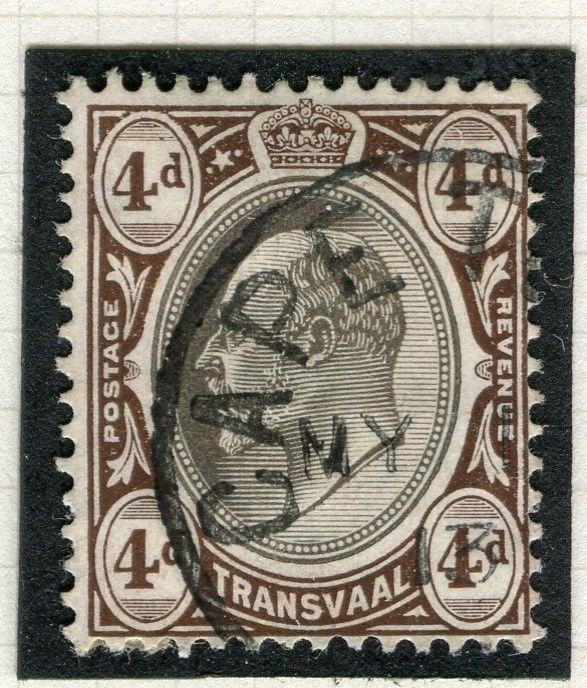 TRANSVAAL Interprovincial Period Ed VII CAPE TOWN Postmark on 4d.