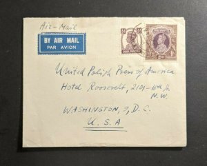 1946 Bombay India Airmail Cover to Washington DC USA