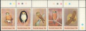 1984 Norfolk Islands #343, Complete Set, Strip of 5, Never Hinged