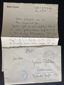 1941 U Boat Sailor Feldpost Gotenhafen Germany Cover  With Original Letter