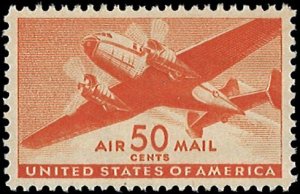 U.S. Scott # C31  1941 50c org  Transport Plane  mint-nh- vf