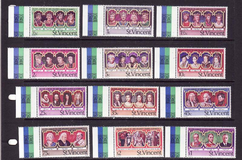 St Vincent-Sc#483-94-unused NH set-Kings & Queens of England-1977-