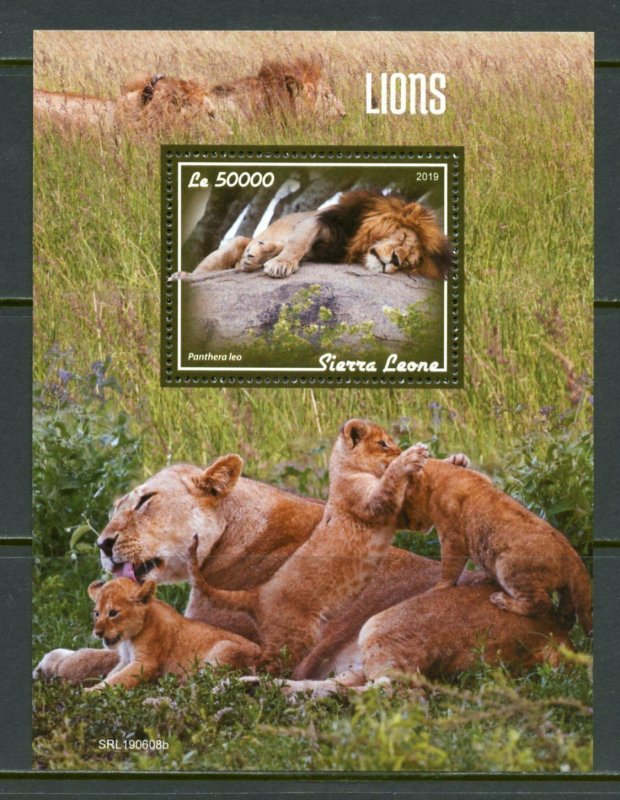 SIERRA LEONE 2019   LIONS SOUVENIR SHEET MINT NEVER HINGED