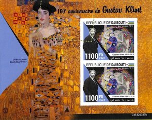 A7483a - DJIBOUTI - MISPERF ERROR Stamp Sheet - 2022 - ART Gustav Klimt-