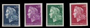 France, 1950-Present #1197-1198,1230-1231 (YT 1535-1536B) Cat€77, 1967-69 M...