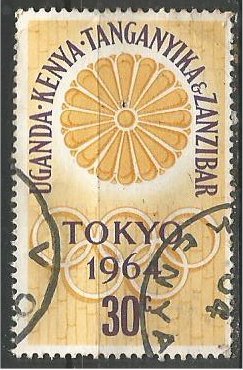 Kenya, Uganda, Tanganyika and Zanzibar, 1964, used 30c, Japanese Crest Scott 144