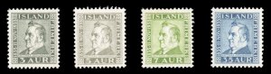 Iceland #195-198 Cat$115, 1935 3a-35a, set of four, never hinged