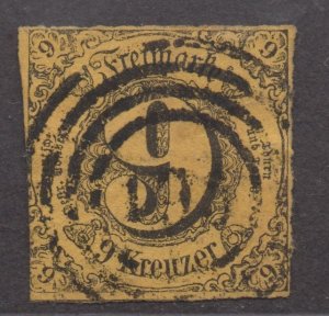 *German States Thurn & Taxis SC# 46a, Used, FVF, No Wmk, Pale Orange/Yellow