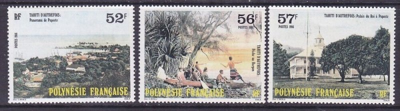 French Polynesia 433-35 MNH OG 1986 Vies of old Tahiti Full Set