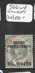 NIGER COAST PROTECTORATE (P1501BB) QV 1/-  SG 6 RED CDS VFU 