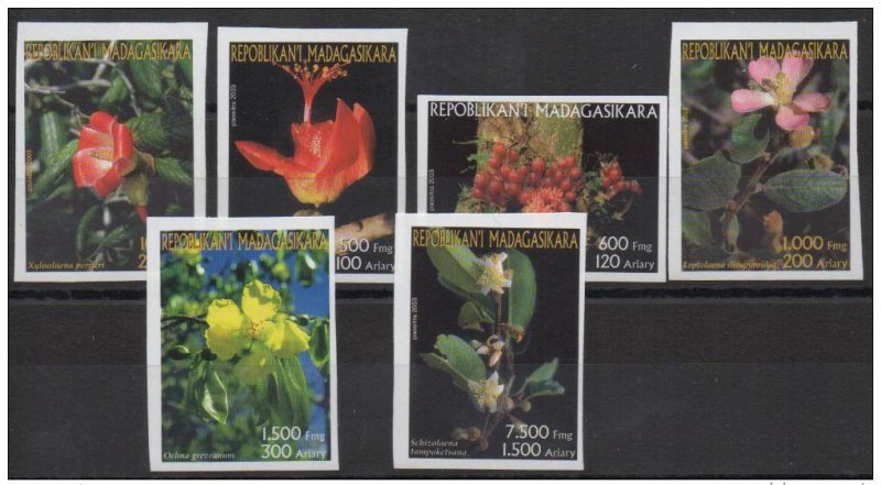 Madagascar 2003 Mi. 2598-2603 Flowers Flora 6 val. IMPERF AND MNH**
