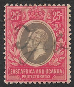 East Africa & Uganda Protectorates 25c KGV issue of 1912,  Scott 46 Used