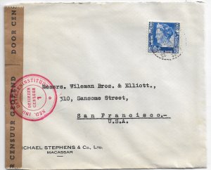 Macassar, Dutch East Indies to San Francisco, Ca 1941 Surface Mail (C4932)