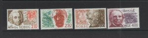 Norway #896-99  (1986 Famous Norwegians set) VFMNH CV $4.65