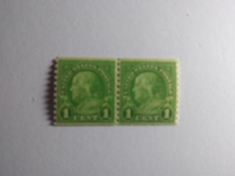 SCOTT # 597 MINT NEVER HINGED VERTICAL COIL PAIR  !!!!