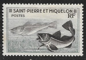 St Pierre & Miquelon #351 40c Fish - Codfish ~ MH