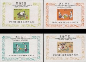 South Korea - 1970 “Heungbu and Nolbu” Fable - Set of 4 Souvenir Sheets #680a-3a