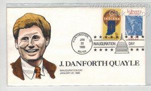 1989 COLLINS HANDPAINTED INAUGURATION DAY J DANFORTH QUAYLE HUNTINGTON INDIANA