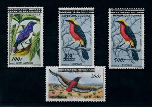 [102135] Mali 1960 Birds vögel oiseaux With overprint airmail set MNH