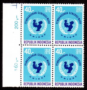 Indonesia 1976 Sc#987 UNICEF 30th.ANNIVERSARY Block of 4 MNH