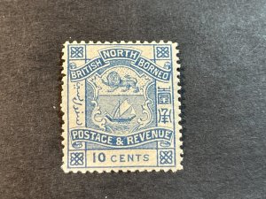 NORTH BORNEO # 43--MINT/HINGED---SINGLE--BLUE--1887-92(LOTA)