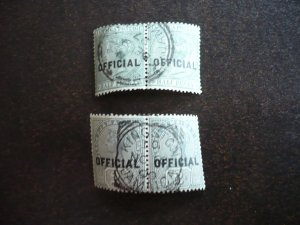 Stamps - Jamaica - Scott# O2, O4 - Used Pairs of Stamps