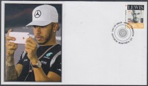 CANADA # 2997.9 - FORMULA 1 LEWIS HAMILTON  POSTAGE STAMP on SUPERB ENVELOPE #9