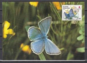 Finland, Scott cat. B242. Red Cross issue. Butterfly on a Max.Card.