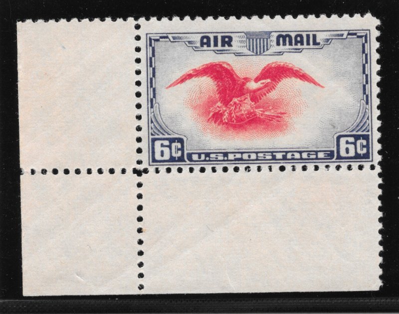 C23c MNH 6c. Air Mail,  Color Error, Certified, Margin, Free Insured Shipping