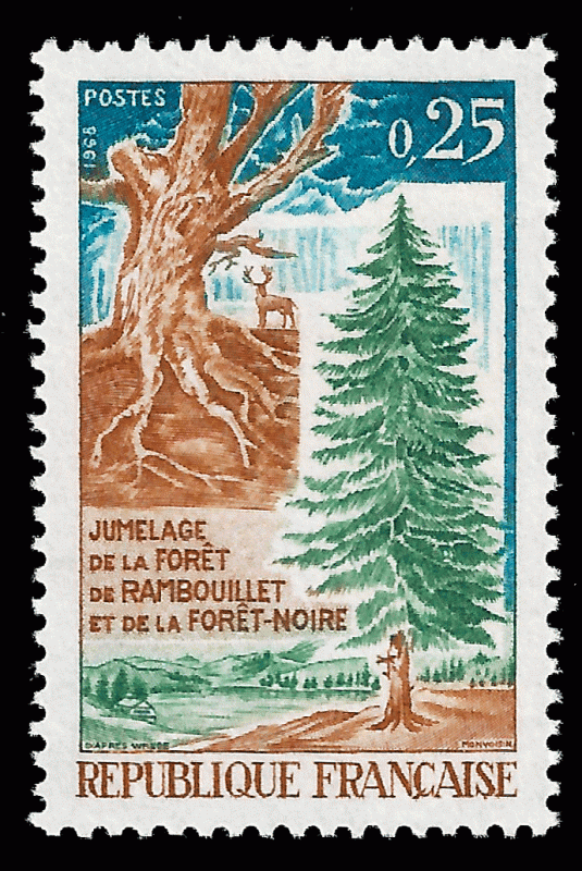 France 1968 Sc 1214 MNH VF Ramboullet Forest Preservation