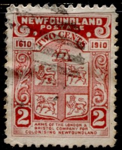 Newfoundland #87 Arms of London & Bristol Definitive Used