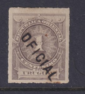 URUGUAY, OFFICIAL, 1884 1c. Grey, heavy hinged.
