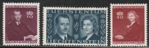 Liechtenstein #185-187 Mint Hinged Full Set of 3