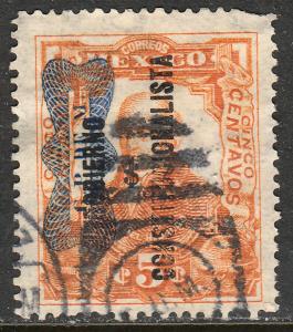 MEXICO 532, 5c CORBATA & $ REVOLUTIONARY OVERPRINTS USED. F-VF. (105)